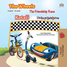 Wheels-The-Friendship-Race-English-Croatian-Bilingual-children's-picture-book-cover