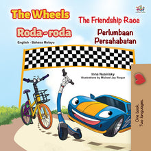 Bilingual-English-Malay-kids-cars-story-Wheels-The-Friendship-Race-cover