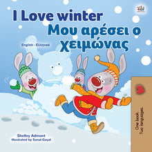 English-Greek-Bilingual-book-kids-seasons-I-Love-Winter-KidKiddos-cover