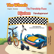 English-Swedish-Bilingual-children-cars-book-Wheels-The-Friendship-Race-cover