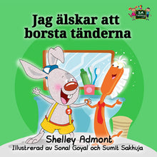 Swedish-language-children's-book-I-Love-to-Brush-My-Teeth-Shelley-Admont-cover