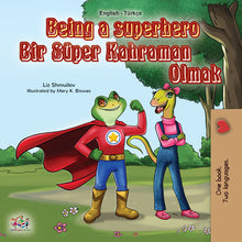Turkish-English-dual-language-book-for-kids-Being-a-Superhero-cover
