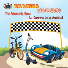 Bilingual-English-Spanish-kids-cars-story-Wheels-The-Friendship-Race-cover