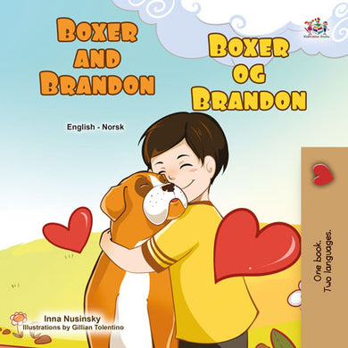 Boxer-and-Brandon-Inna-Nusinsky-English-Norwegian-Bilingual-children-book-cover