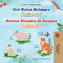 First-Picture-Dictionary-Animals-English-Portuguese-Portugal-Bilingual-children-book-cover