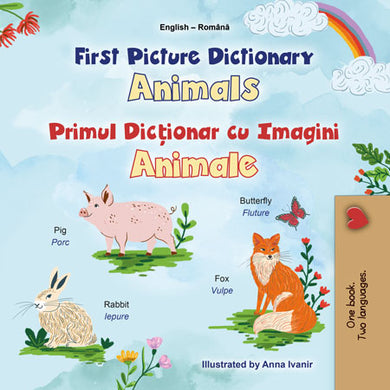 First-Picture-Dictionary-Animals-English-Romanian-Bilingual-children-book-cover