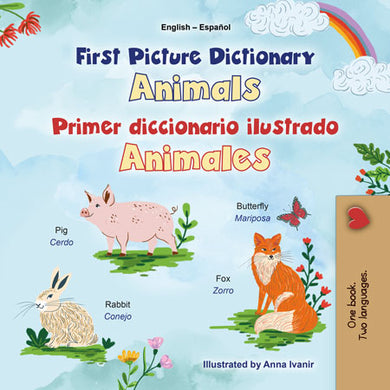 First-Picture-Dictionary-Animals-English-Spanish-children-book-cover