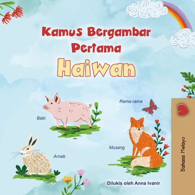 First-Pictures-Dictionary-Animals-Malay-children-book-cover