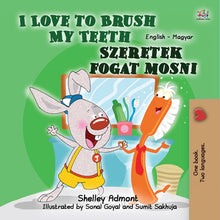 Hungarian-Bil-language-childrens-bedtime-story-I-Love-to-Brush-My-Teeth-Shelley-Admont-cover