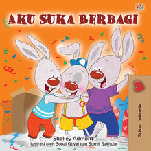 Children's book cover with three cartoon bunnies hugging on an orange background