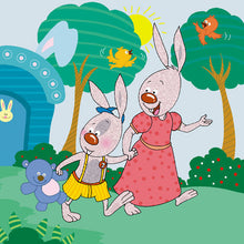 Gujarati-language-childrens-book-about-bunnies-I-Love-to-Go-to-Daycare-page9