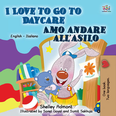 Italian-English-I-Love-to-Go-to-Daycare-Shelley-Admont-Kids-book-cover