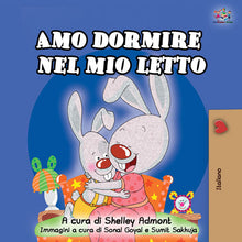 Italian-language-childrens-bunnies-book-Shelley-Admont-I-Love-to-Sleep-in-My-Own-Bed-cover