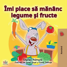 Romanian-language-kids-book-I-Love-to-Eat-Fruits-and-Vegetables-Shelley-Admont-cover