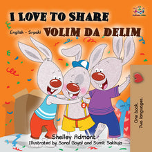 English-Serbian-Bilingual-children's-bunnies-book-I-Love-to-Share-Shelley-Admont-cover