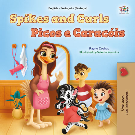 Spikes-and-Curls-Rayne-Coshav-English-Portuguese-Portugal-children-book-cover