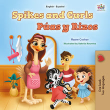 Spikes-and-Curls-Rayne-Coshav-English-Spanish-children-book-cover