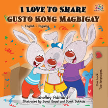 English-Tagalog-Bilingual-kids-picture-bunnies-book-I-Love-to-Share-Shelley-Admont-cover