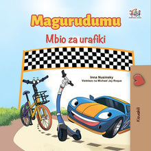 The-Wheels-The-Friendship-Race-Inna-Nusinsky-Swahili-Kids-book-cover