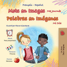 Words-in-Pictures-My-Day-French-Spanish-Kids-Book-cover