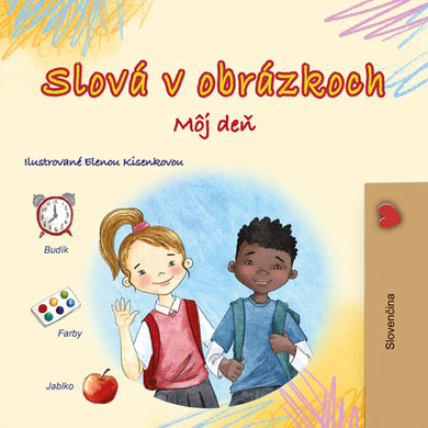 Words-in-Pictures-My-Day-Slovak-children-book-cover