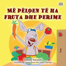 Albanian-language-kids-bunnies-book-I-Love-to-Eat-Fruits-and-Vegetables-Shelley-Admont-cover
