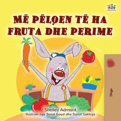 Albanian-language-kids-bunnies-book-I-Love-to-Eat-Fruits-and-Vegetables-Shelley-Admont-cover