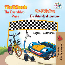 Bilingual-English-Dutch-kids-book-Wheels-The-Friendship-Race-cover