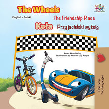 Bilingual-English-Polish-kids-cars-story-Wheels-The-Friendship-Race-cover