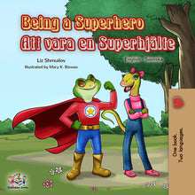 Bilingual-English-Swedish-children's-book-Being-a-superhero-cover