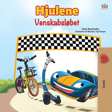 Danish-Language-kids-cars-story-Wheels-The-Friendship-Race-cover