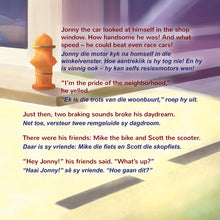 English-Afrikaans-Bilingual-kids-bedtime-story-Wheels-The-Friendship-Race-page1