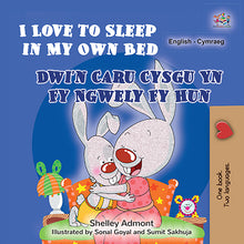 English-Welsh-Bilingual-children_s-bunnies-book-Shelley-Admont-KidKiddos-I-Love-to-Sleep-in-My-Own-Bed-cover