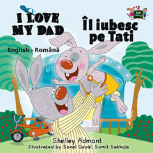 English-Romanian-Bilingual-kids-bunnies-book-I-Love-My-Dad-Shelley-Admont-cover