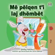 I-Love-to-Brush-My-Teeth-Albanian-language-children's-picture-book-Shelley-Admont-KidKiddos-cover