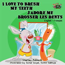 English-French-Bilingual-children's-picture-book-I-Love-to-Brush-My-Teeth-Shelley-Admont-cover