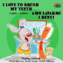 English-Italian-Bilingual-children's-picture-book-I-Love-to-Brush-My-Teeth-Shelley-Admont-cover