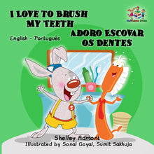 English-Portuguese-Bilingual-children's-picture-book-Shelley-Admont-I-Love-to-Brush-My-Teeth-cover