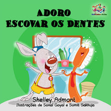Portuguese-language-children's-picture-book-I-Love-to-Brush-My-Teeth-Shelley-Admont-KidKiddos-cover
