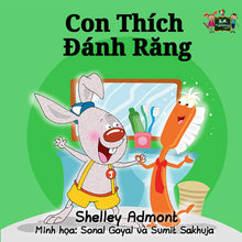 Vietnamese-language-children's-book-I-Love-to-Brush-My-Teeth-Shelley-Admont-cover