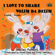 English-Serbian-Bilingual-children's-bunnies-book-I-Love-to-Share-Shelley-Admont-cover