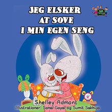 Danish-Bilingual-childrens-bunnies-book-I-Love-to-Sleep-in-My-Own-Bed-Shelley-Admont-cover