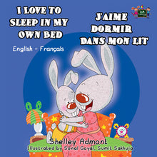 English-French-Bilingual-children's-picture-book-I-Love-to-Sleep-in-My-Own-Bed-Shelley-Admont-cover