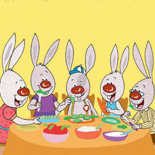 Albanian-language-kids-bunnies-book-I-Love-to-Eat-Fruits-and-Vegetables-Shelley-Admont-page14