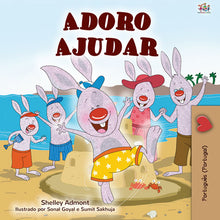 Portuguese-Portugal-children-I-Love-to-Help-bunnies-story-Shelley-Admont-cover