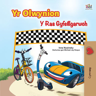 Welsh-Language-kids-cars-story-Wheels-The-Friendship-Race-cover