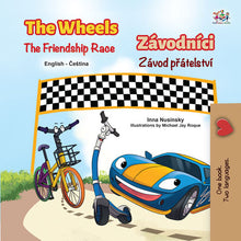 Wheels-The-Friendship-Race-English-Czech-Bilingual-children's-picture-book-cover