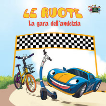 Wheels-The-Friendship-Race-Italian-language-kids-cars-picture-book-cover