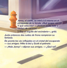 Spanish-Language-children's-cars-picture-book-Wheels-The-Friendship-Race-page1_2
