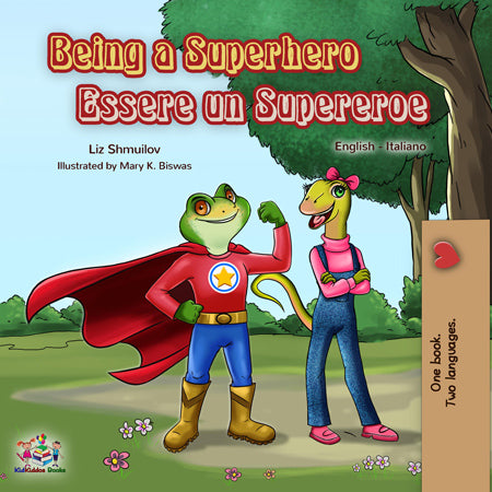 Italian-English-bilingual-book-for-kids-Being-a-Superhero-cover